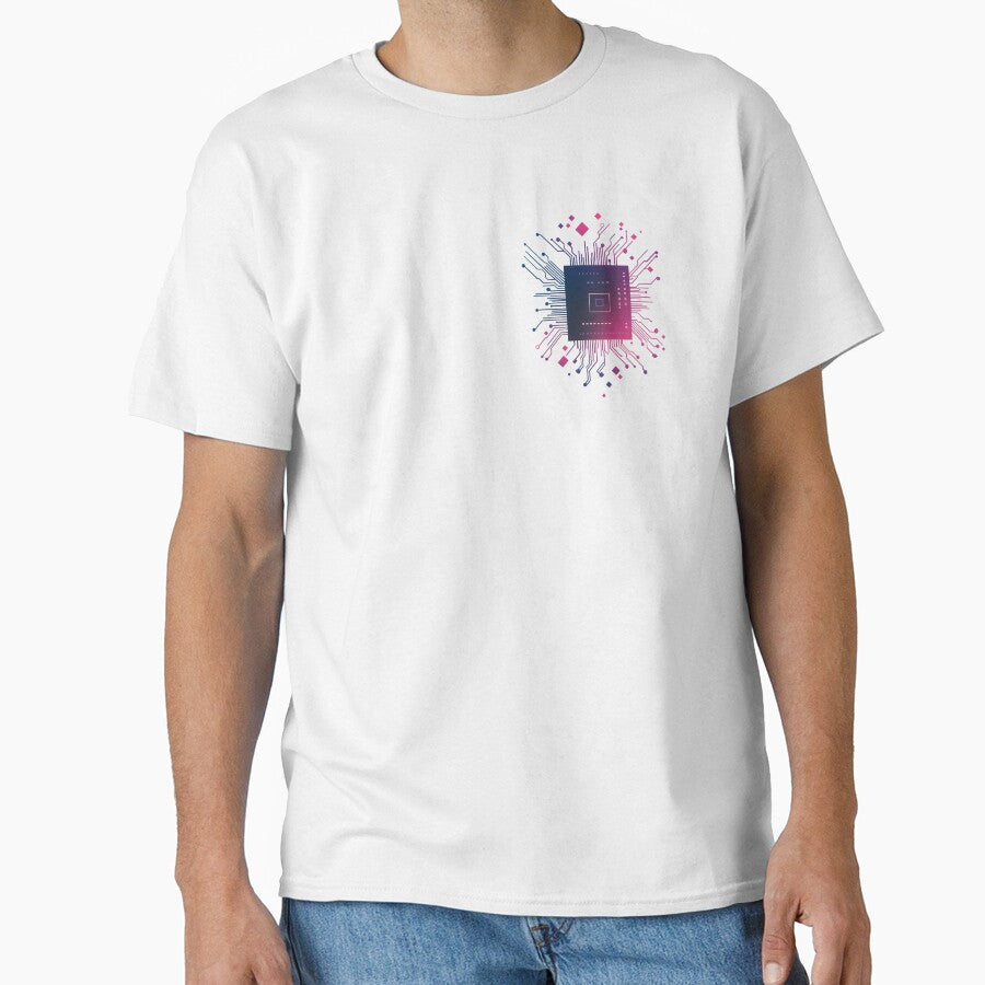 Tech Heart: Minimalistic CPU Chip Pocket Design by Magic Pixels Shop