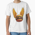 Flying Burger with Golden Wings: Magical Comic-Style Art by WAUZ