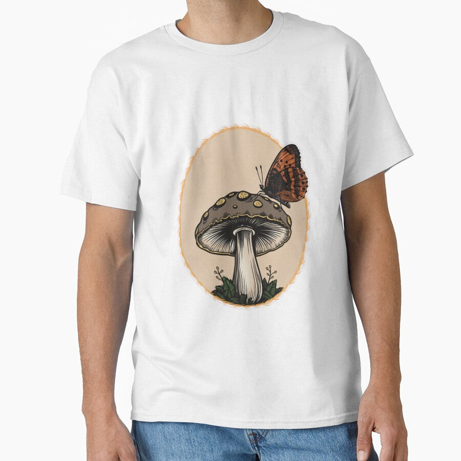 Mushroom with Resting Butterfly by WildFawnCreations