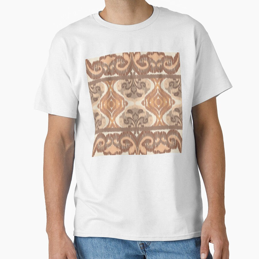 Warm Earth Tone Ikat Seamless Pattern by Dintheo