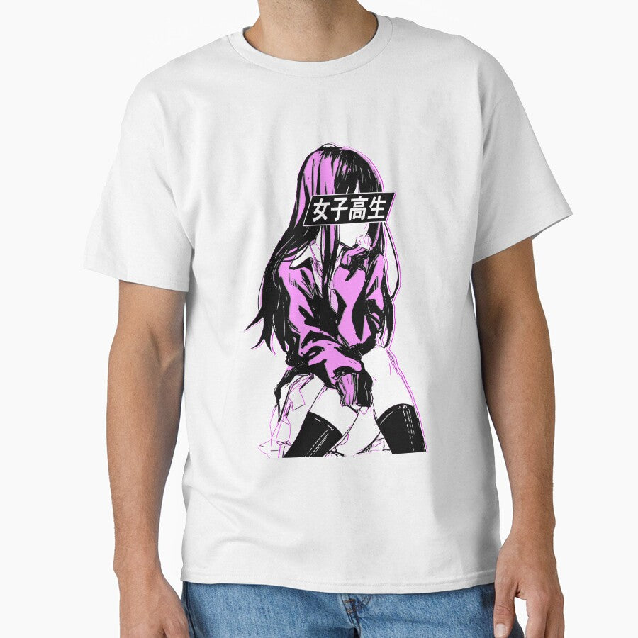 SCHOOLGIRL (Pink) - Sad Anime Japanese Aesthetic by PoserBoy