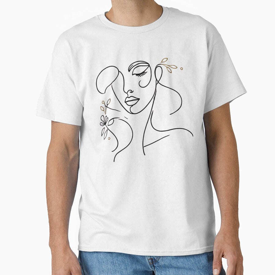 Minimalist One-Line Face Art – Abstract Floral Aesthetic Drawing by Nauert's