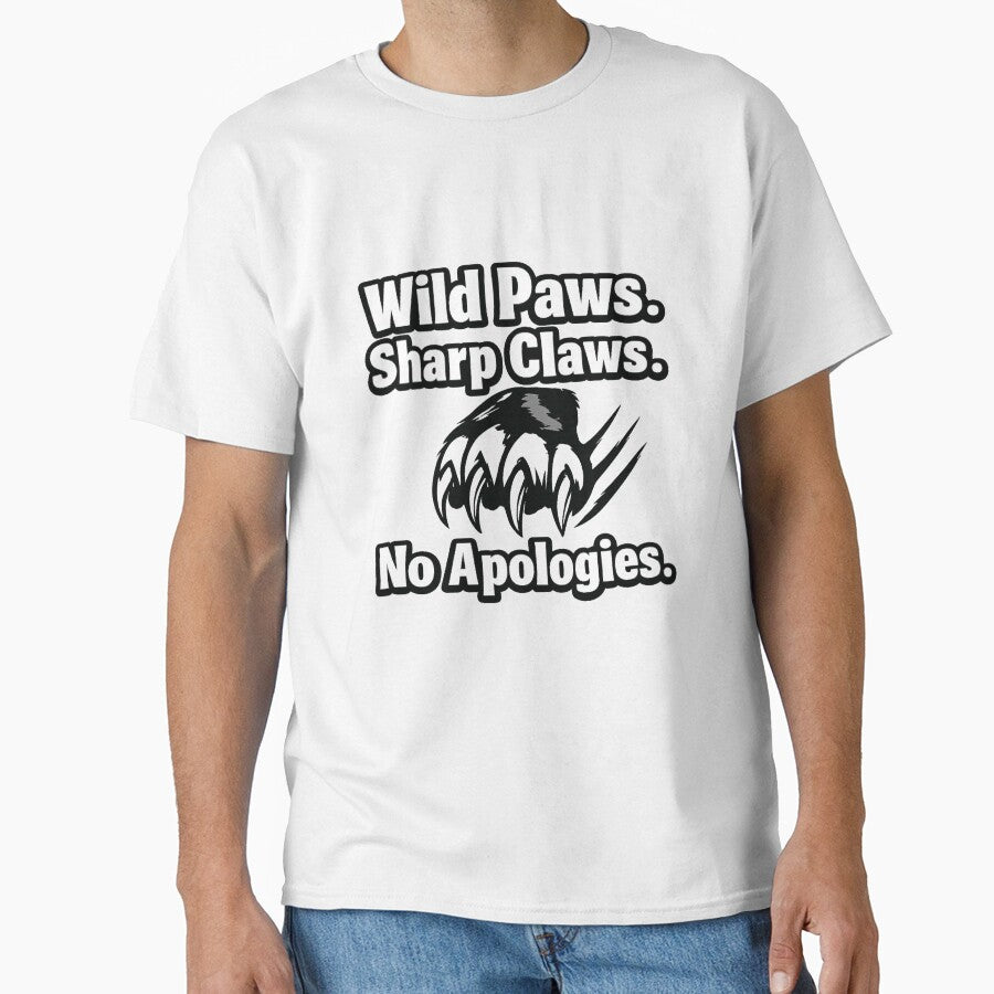 Wild Paws Sharp Claws Typography Quote by Wild Paw Sketch