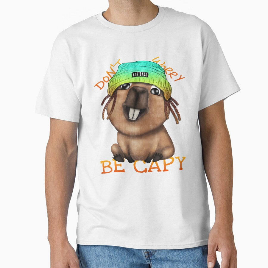 Rasta Capy Tee - Peace, Love, and Capybara by PrezencikABC