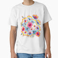 Chromatic Aberration Colorful Watercolor Wildflower Cosmo Flowers - White, Blue, Pink, and Purple by Star-Fragment