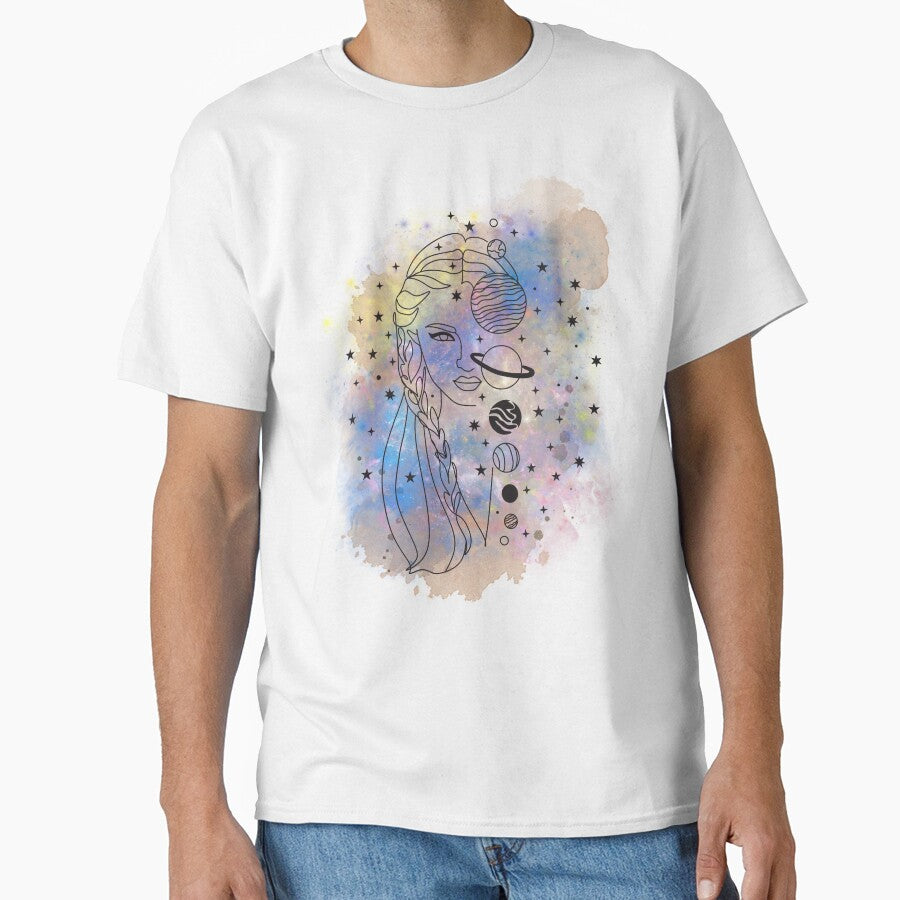White Pastel Abstract Galaxy Overlay, Girl With Stars by ORA_ORA