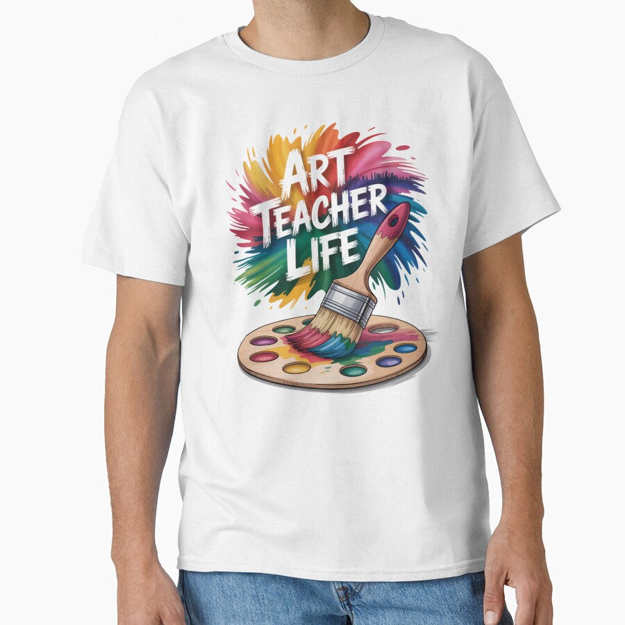 Art Teacher Life Rainbow Paintbrush Design by VogueWow