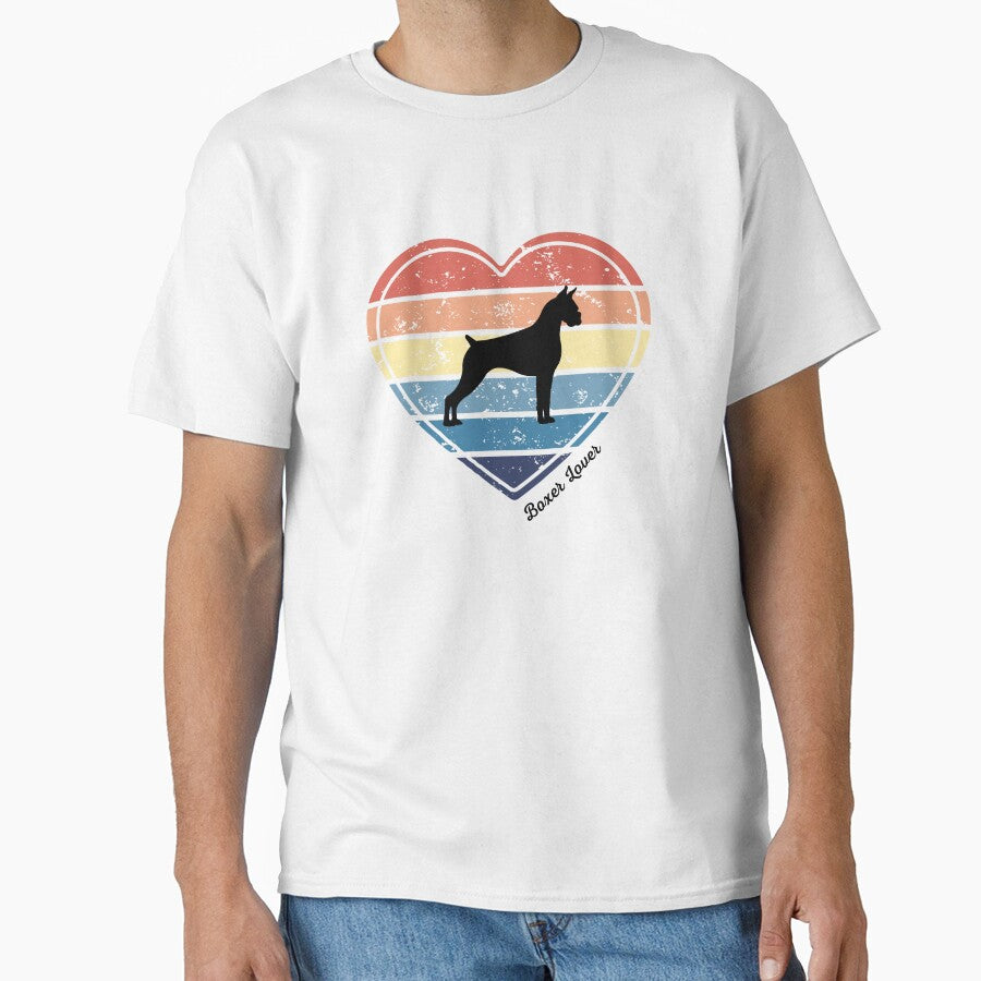 Boxer Lover Retro Sunset Heart by Print-A-Joke
