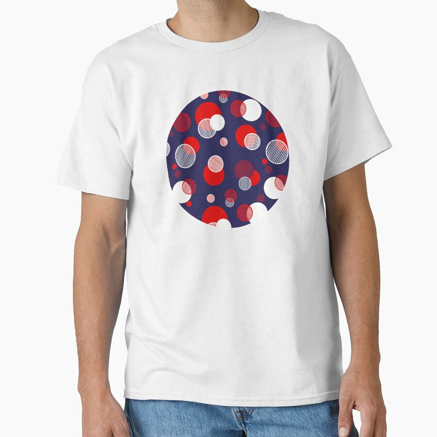 Red, White and Blue Abstract Circles by ColorPopArtBoutique