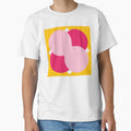 Vibrant Abstract Geometric Circles Art - Pink Red Overlap on Sunny Yellow Background by Faali950