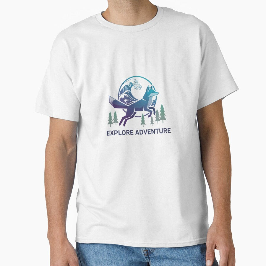 Explore Adventure Fox with Ocean Wave and Forest by  ADBIB Design