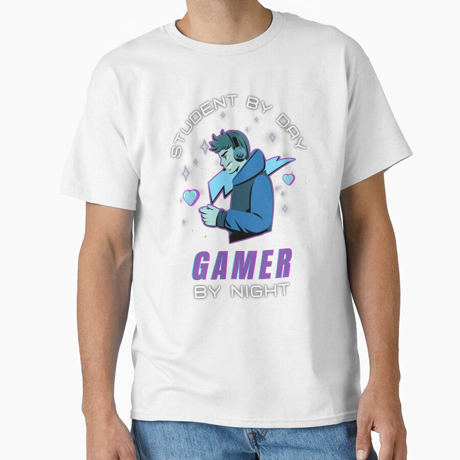 Cool Gamer Guy - Student By Day Gamer By Night -  Gaming Life -  Gift for Gamers by The Red Nox