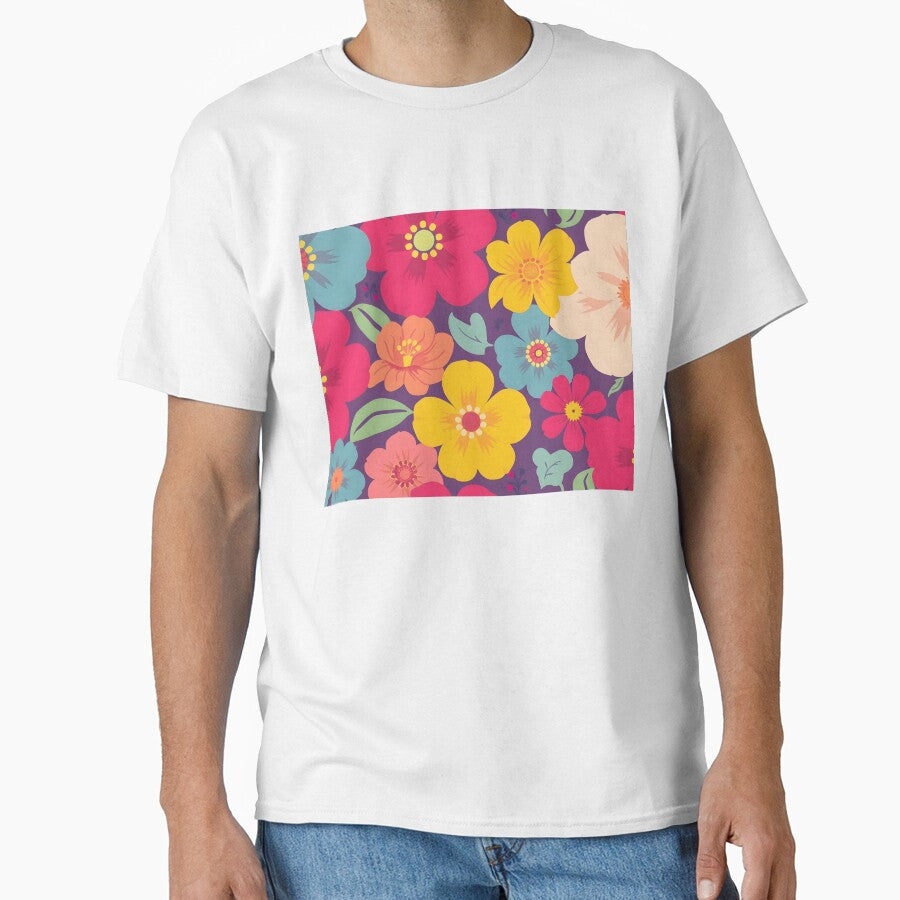 Bright Retro Floral Pattern with Bold Summer Colors by SassyArtistry