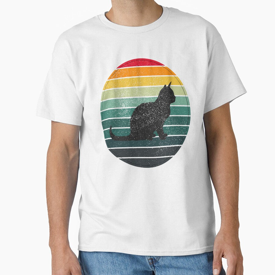 Retro Black Cat Sunburst Vintage Art by Zakrytos ★★★★★