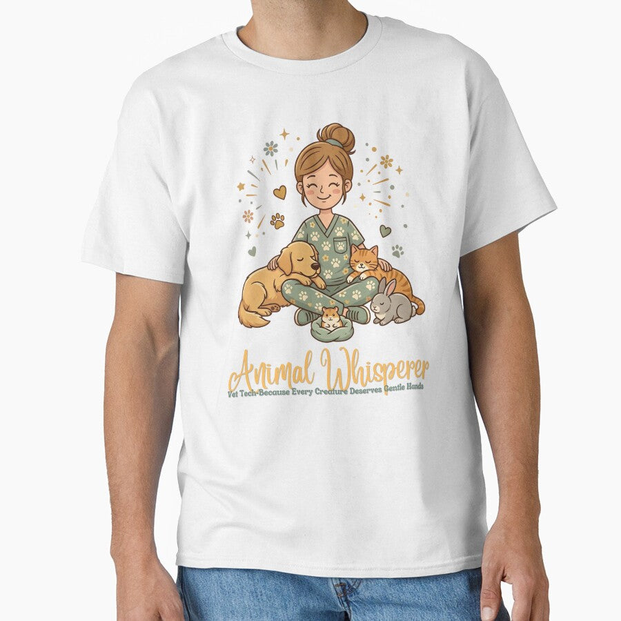 Animal Whisperer Vet Tech Shirt Because Every Creature Deserves Gentle Hands Tee Funny Vet Tech Gift Veterinary Technician Gift by CottonFirst