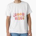 Good Vibes Smile Retro Groovy Colorful Block Letter Design by redbubbleart18