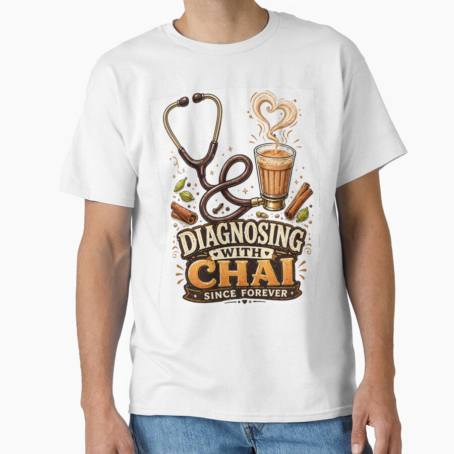 Chai And Stethoscope Funny Doctor Quote T-Shirt by OsmosisShop