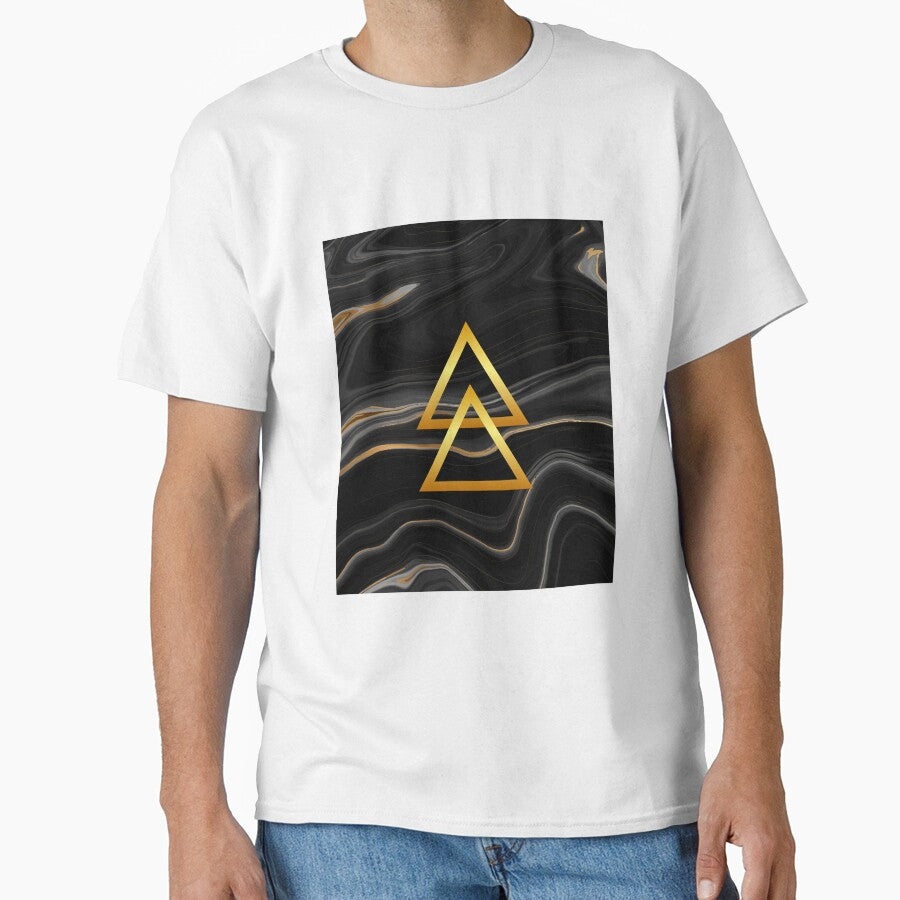 Black and Golden Marble Pyramid (Black Marble) Geometry by MindedInc