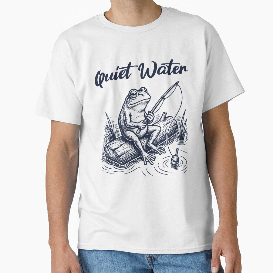 Quiet Water Frog Fishing, Peaceful Fishing Life Design by TeeVerse27
