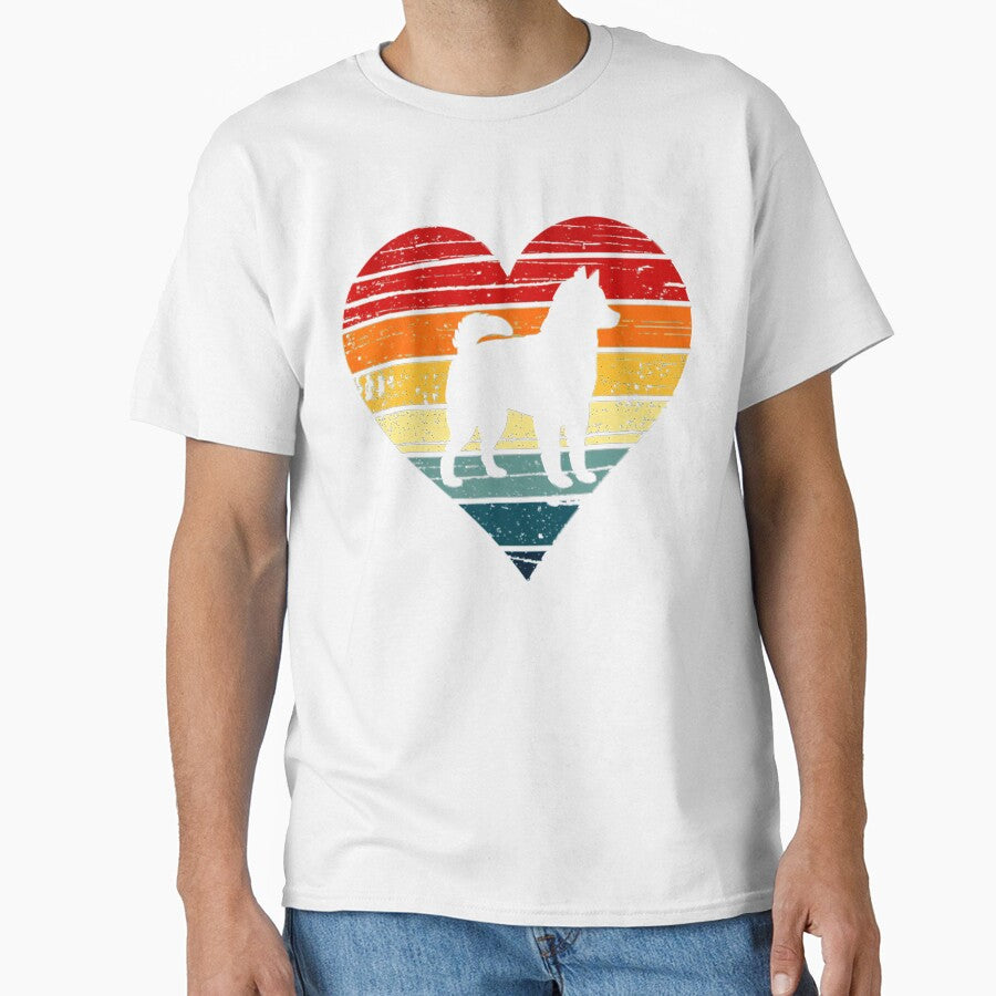 Alaskan Klee Kai Dog Vintage Heart Mom Gift Valentines Tee Gift Love by BargerStore