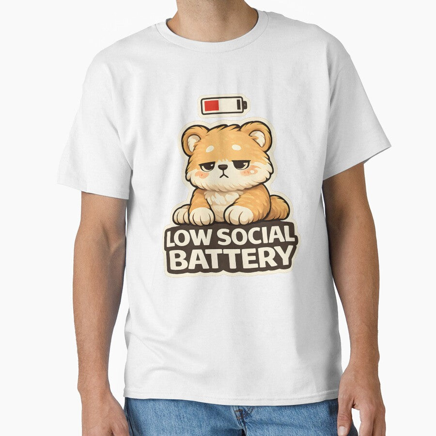 Low Social Battery – Introvert Burnout Humor by Stikaro