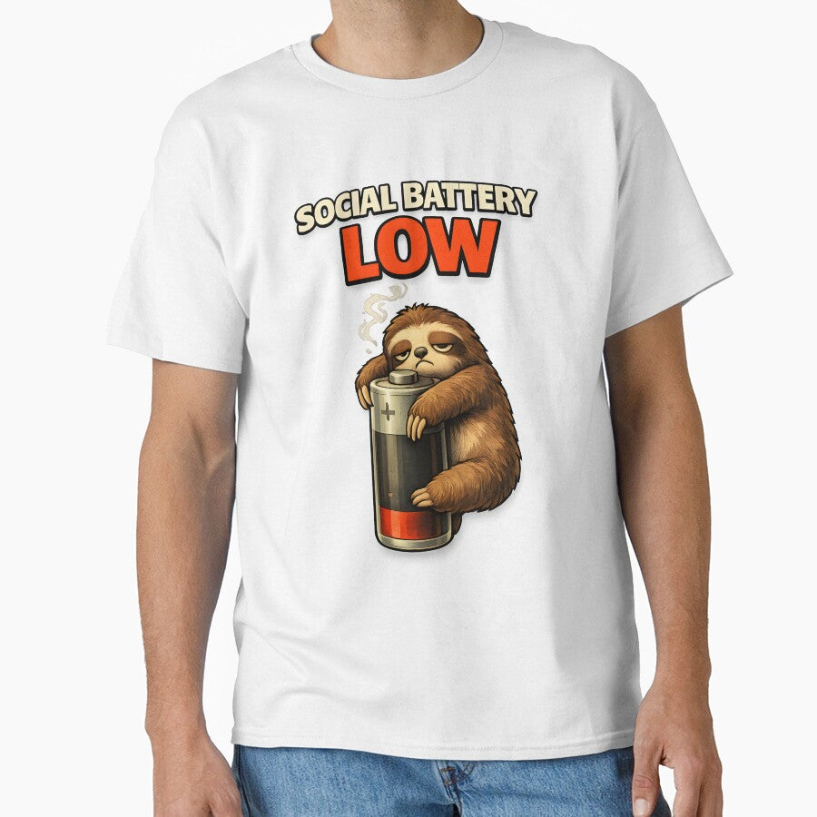 Social Battery Low Introvert Sloth by Stikaro