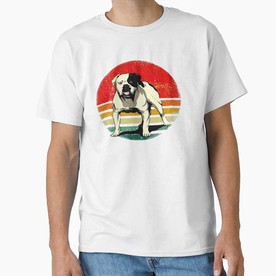 American Bulldog Dog Lover Retro Vintage 70s Dog Pet Tee Gift Love by BargerStore