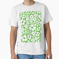 big cute florals green danish style flowers super retro groovy 60s 70s era by blomastudios
