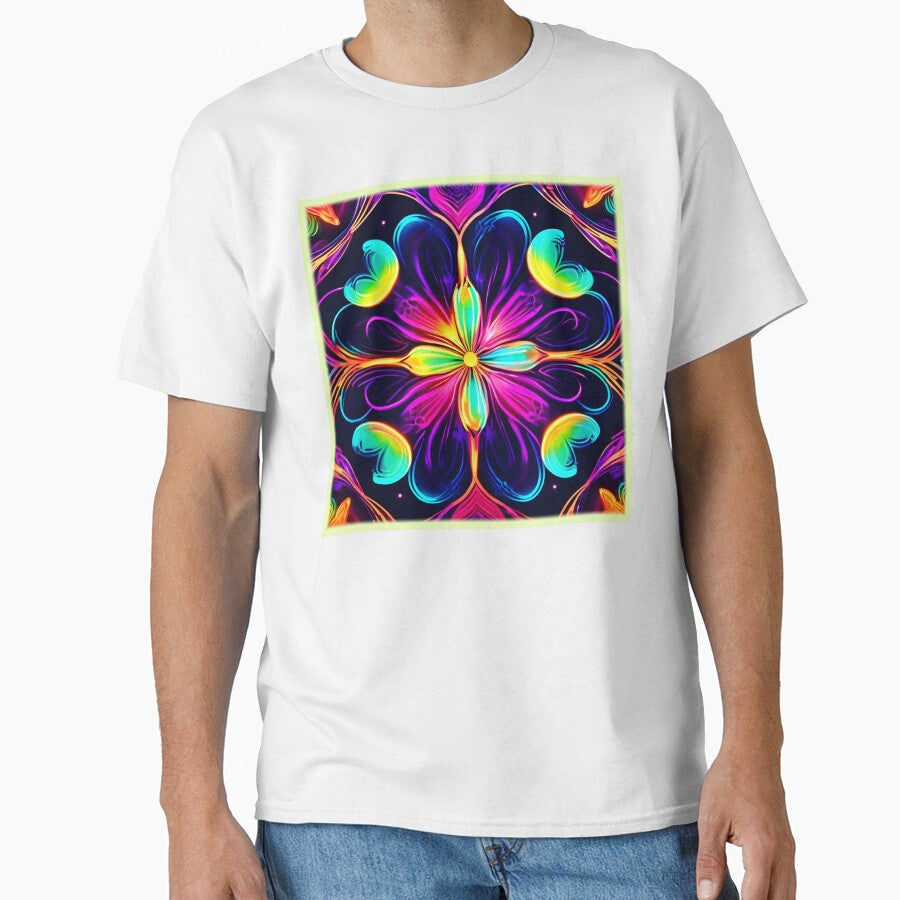 Vivid Neon Floral Mandala Art by Health And Fitness Posts e-Store