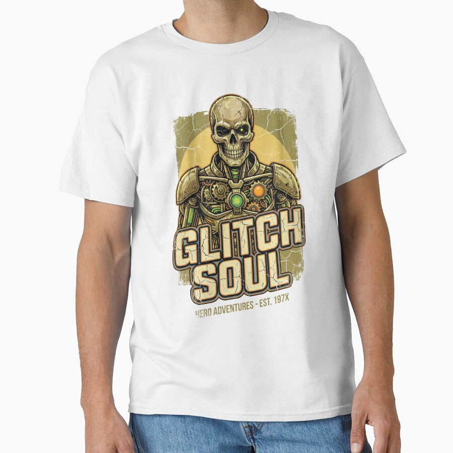 Glitch Soul – Retro Cyberpunk Skeleton Hero Art by Thaivi Design
