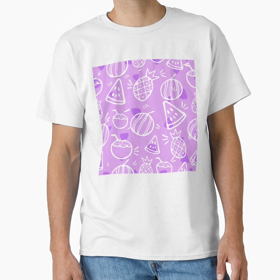 Purple Tropical Fruit Sketches Pattern by everything4eva
