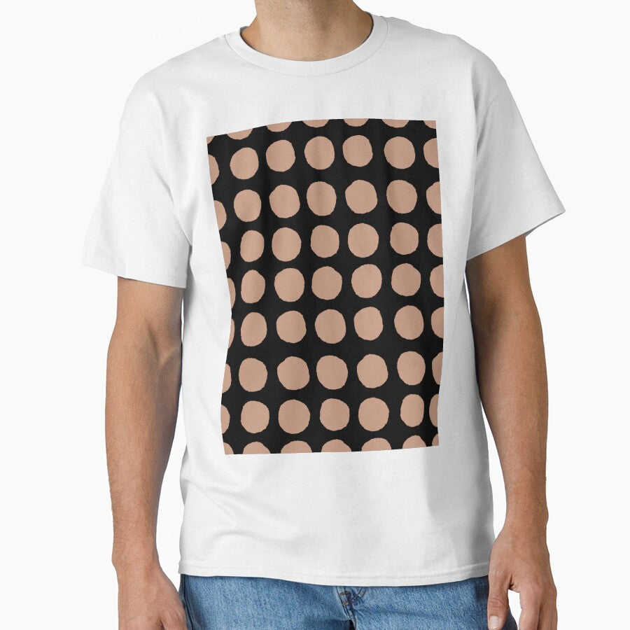 Black and Tan Abstract Polka Dot Pattern Pairs DE 2022 Popular Color Chinook Salmon DET456 by ColorOfTheYears