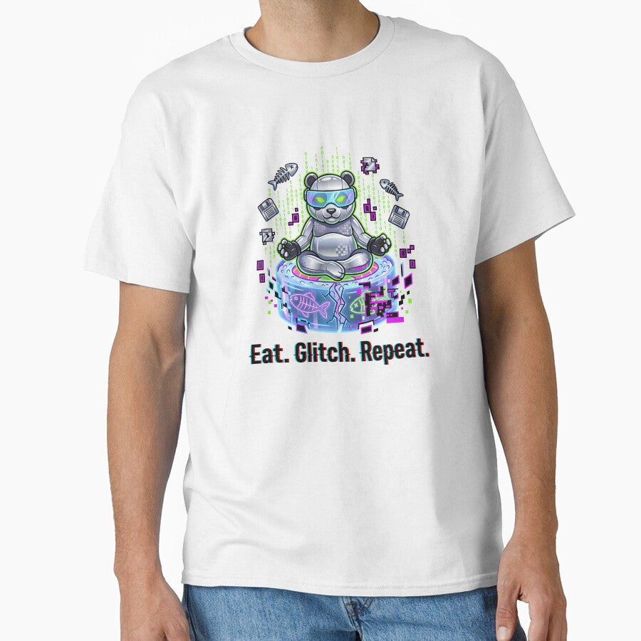 Eat Glitch Repeat — Y2K Cyber Grunge Sushi Panda Hacker by The Grumpy Pet Club
