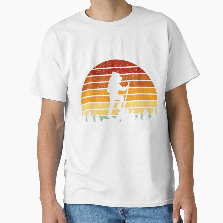 Vintage Sunset Hiking Gift For Hikers and Mountaineers by MeyoshiGil99