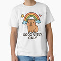 Good Vibes Only Cute Capybara Rainbow by Mikeb233