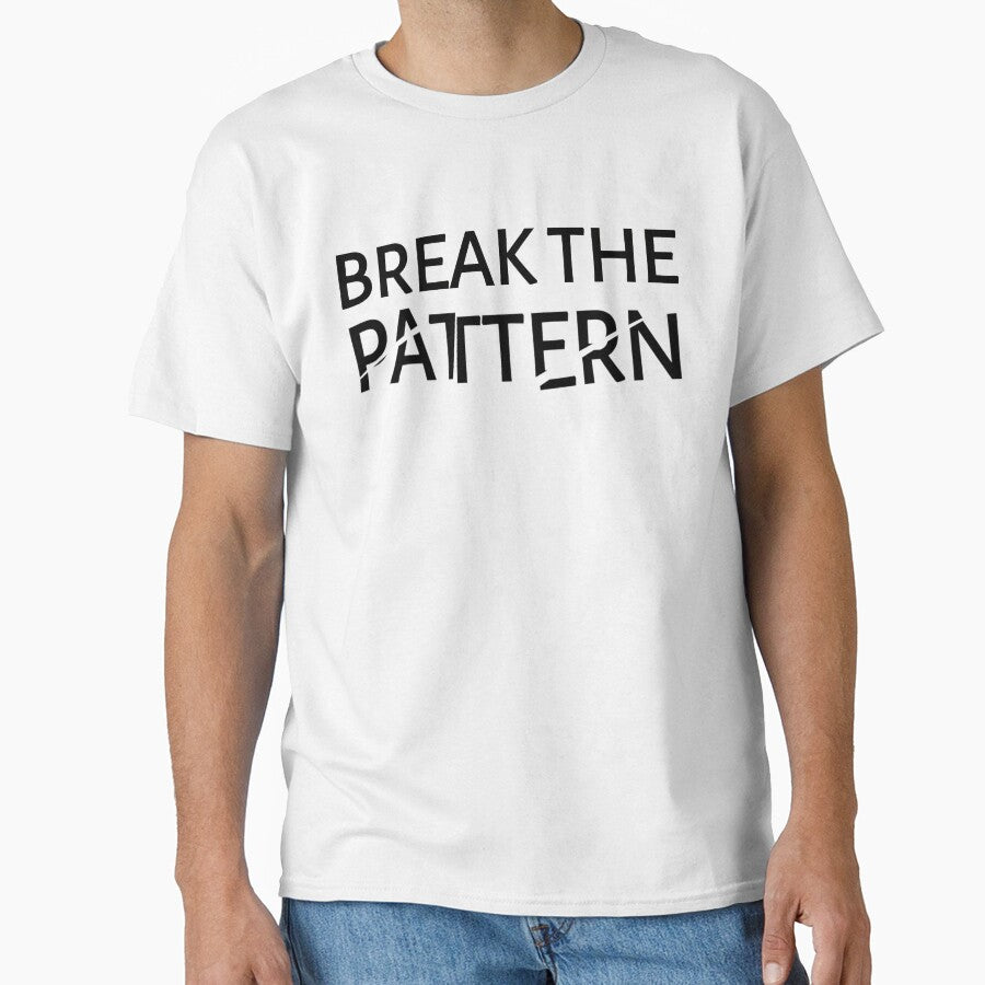 Break The Pattern Minimal Streetwear Outline Typography Design by CH-4TEE