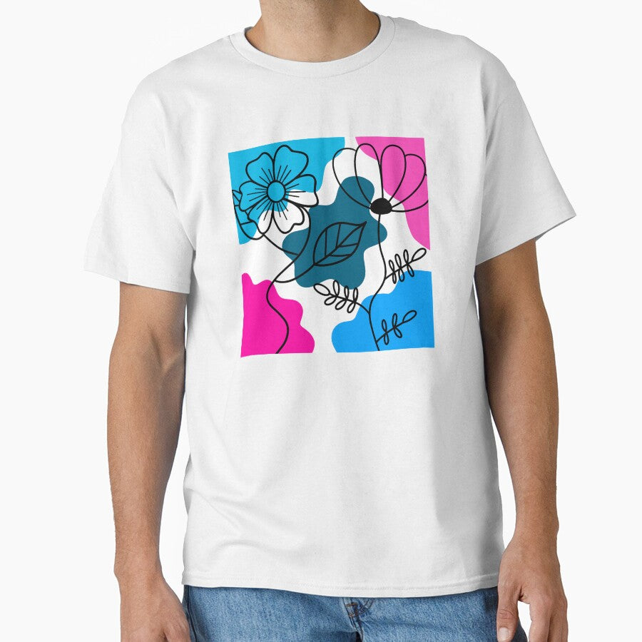 Blue And Pink Boho Floral Minimalism by Sartoris Art