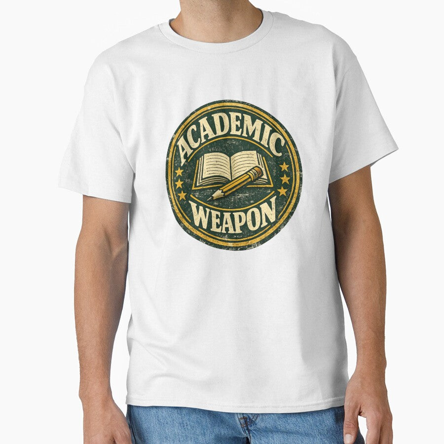 Academic Weapon – Vintage Badge Design | Funny Student Gift Study Motivation by irfanshikh