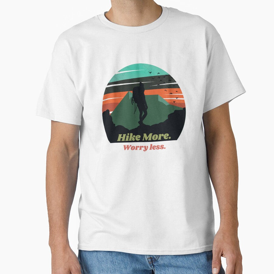 Adventure Hiking Quote - Hike More. Worry Less by ThreadMosaicCo