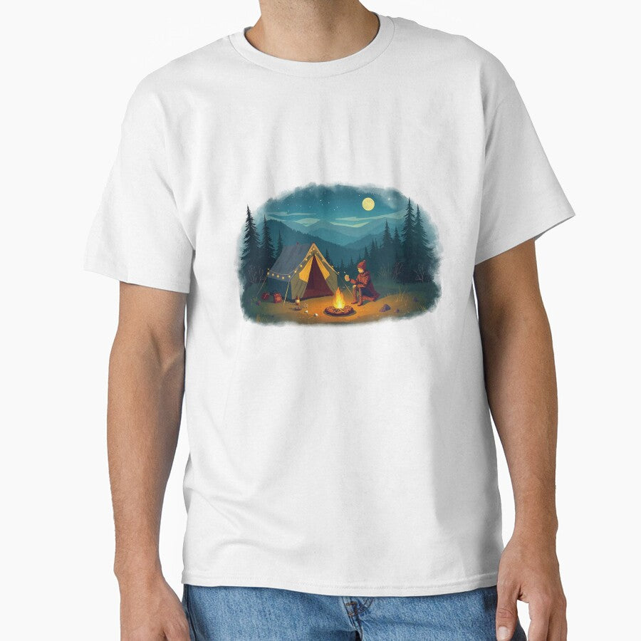 Moonlit Camping Solitude Wilderness Escape by PMestore