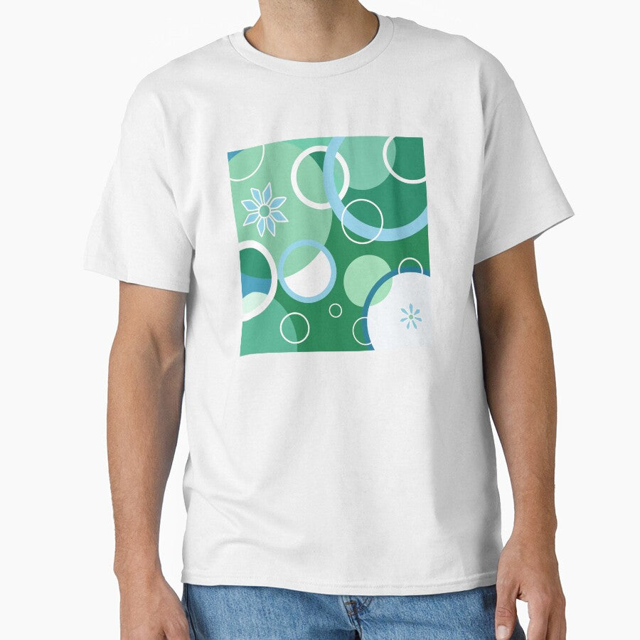 Green Geometric Circles Floral Boho by Sartoris Art