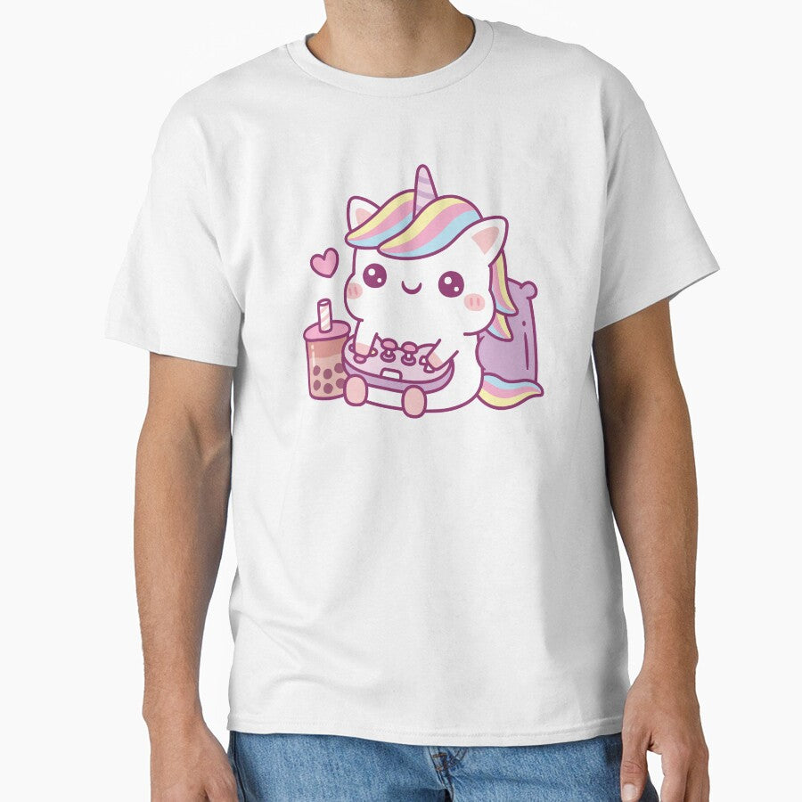 Cute Little Unicorn Loves Playing Video Games by rustydoodle