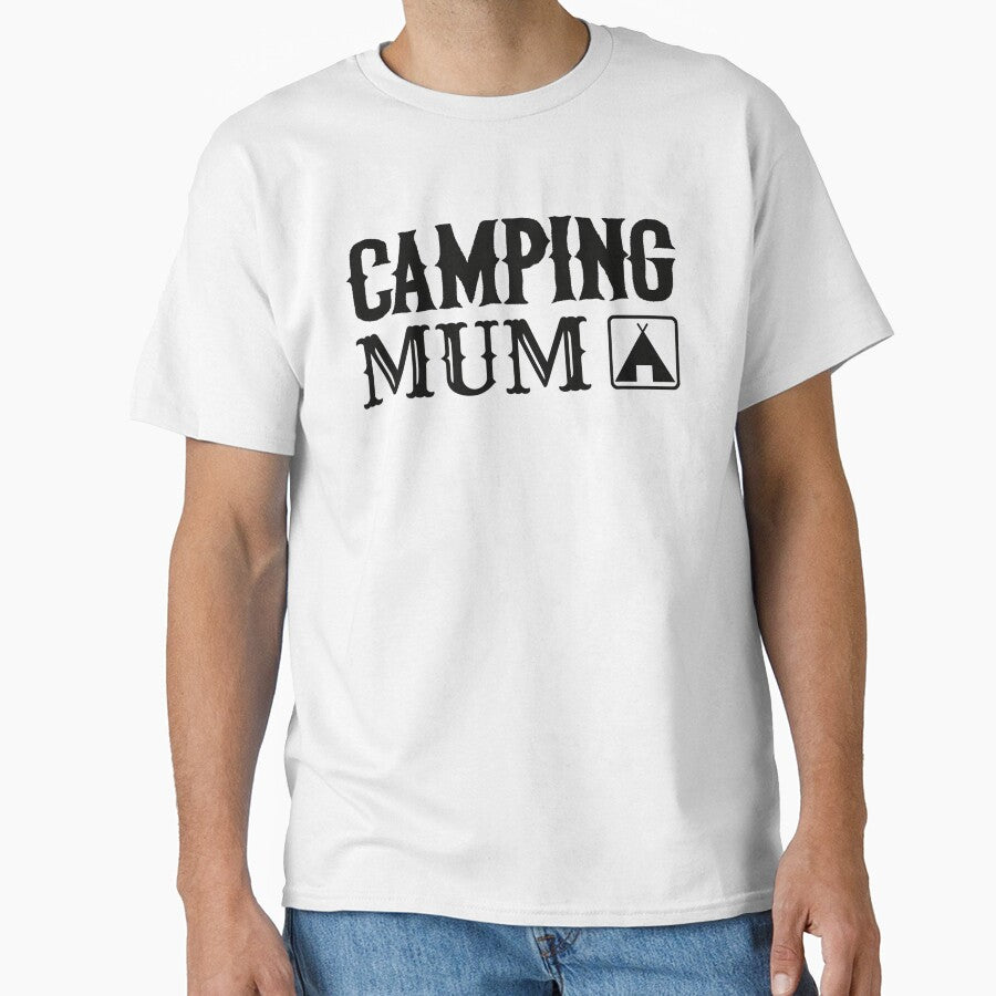 Black Text Camping Mum Fun Camping Design by TrulyEpoque