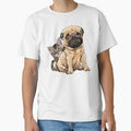 Cute Pug And Cat by virillanissa