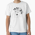 Minimal Line Art Woman with Flowers by AgataCreate