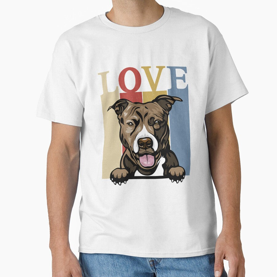 I Love My Pitbull Vintage Retro Dog Mom Dad Pet Lover by JeffreyShultz
