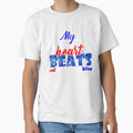 My Patriotic Heart Beats Red White and Blue T-Shirt by AllStarMerch