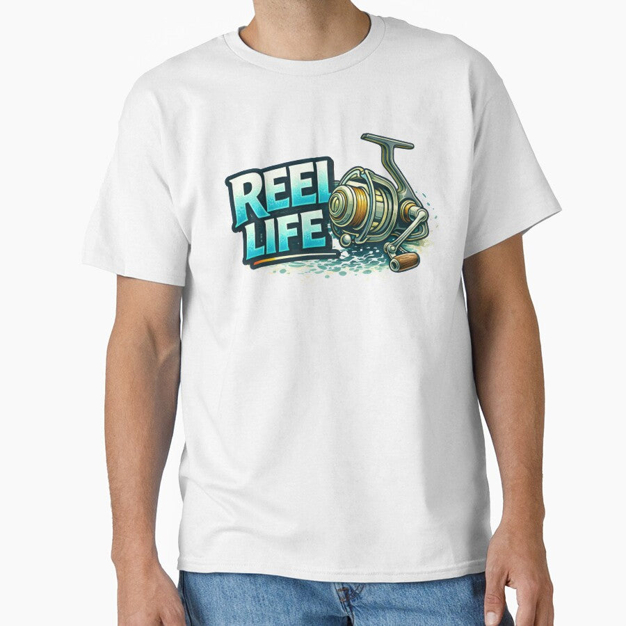 Reel Life – Modern Fishing Pun Angler Design by SVALANART