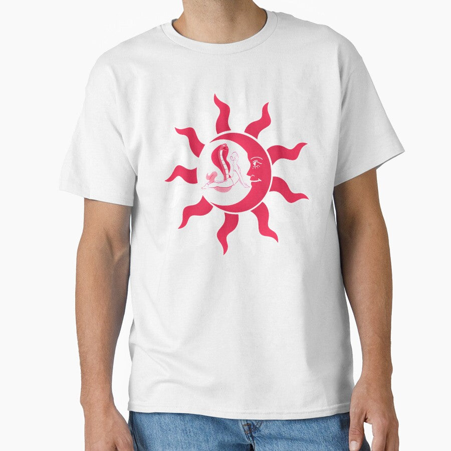 Snake Yoga Pose With Moon And Sun by TeesFashion