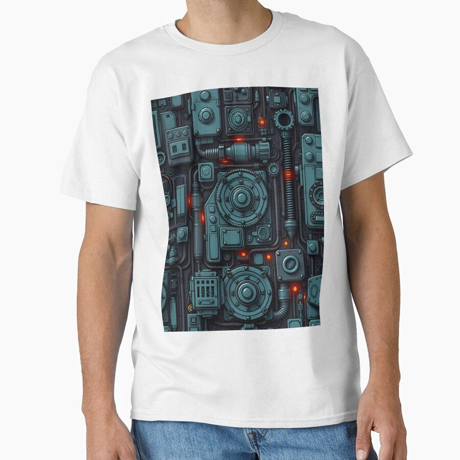Cyberpunk Tech Panel – Dark Futuristic Industrial Pattern Art by DanjerBoi